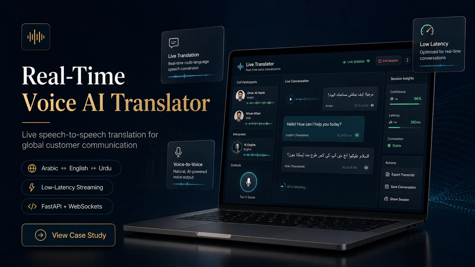Real-time Voice AI Translator project by Ecom Excellence